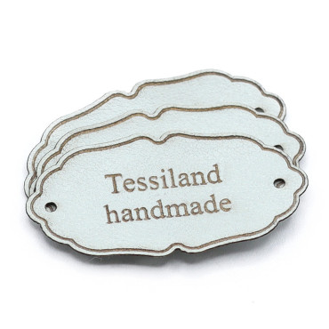 Custom tags Elegant eco leather Cornflower blue Tiffany