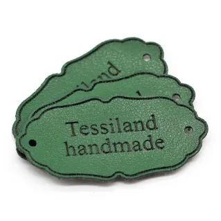 Étiquettes Personnalisables Elegant en simili cuir 3pcs Vert