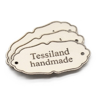 Targhette Personalizzabili Elegant ecopelle 3pz Panna