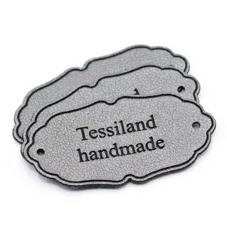 Elegant Customizable Eco-Leather Tags 3pcs Titanium
