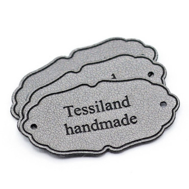 Targhette Personalizzabili Elegant ecopelle 3pz Titanium