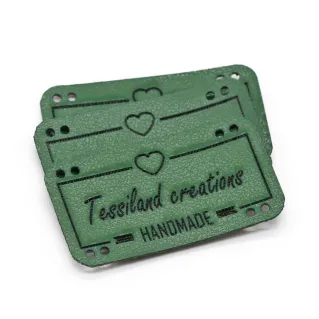 Customizable Love Eco-Leather Tags 3pcs Green