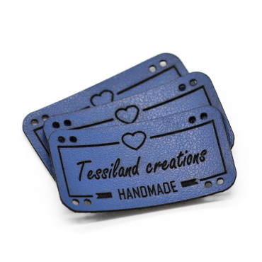 Targhette Personalizzabili Love ecopelle 3pz Bluette