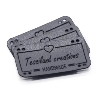 Etiquetas Personalizables Love de ecopiel 3pz Gris