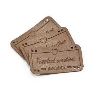 Étiquettes Personnalisables Love en simili cuir 3pcs Cuoio