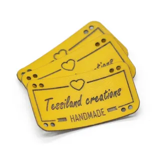 Customizable Love Eco-Leather Tags 3pcs Yellow