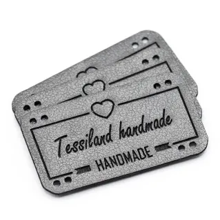 Etiquetas Personalizables Love de ecopiel 3pz Titanium