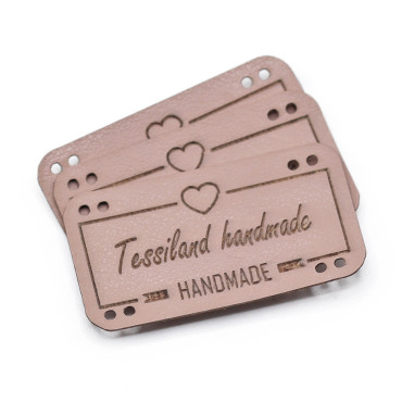 Custom tags Love eco leather white Cipria