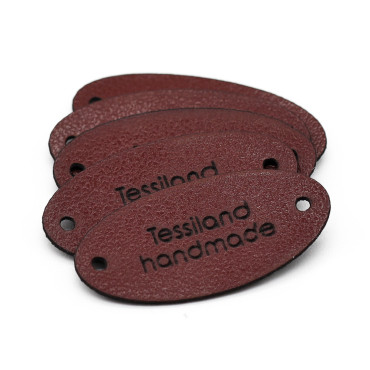 Targhette Personalizzabili Ovale ecopelle 5pz Bordeaux