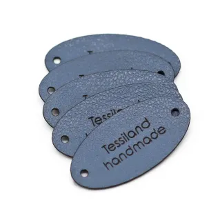 Customizable Oval Eco-Leather Tags 5pcs Avio