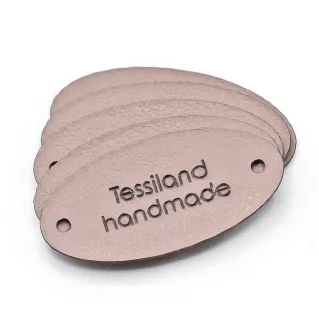 Customizable Oval Eco-Leather Tags 5pcs Cipria