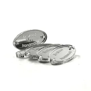 Customizable Oval Tags 5pcs Argento