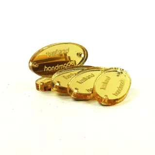 Customizable Oval Tags 5pcs Oro