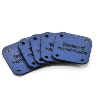 Etiquetas personalizables forma cuadrada de ecopiel 5pz Bluette