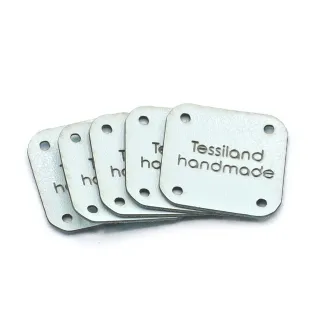 Etiquetas personalizables forma cuadrada de ecopiel 5pz Tiffany