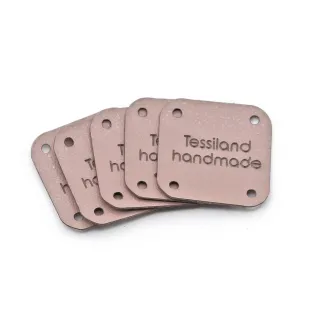 Customizable Square Eco-Leather Tags 5pcs Cipria
