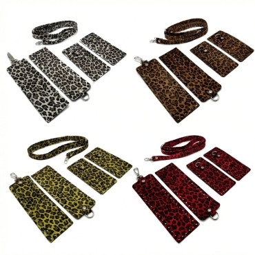 Set borsa Mursi leopardato in ecopelle per borse all'uncinetto