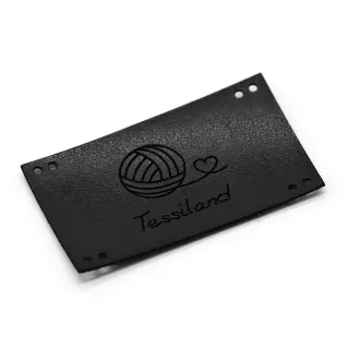 Customizable Romantic Maxy Faux Leather Tag Black