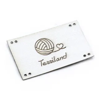Customizable Romantic Maxy Faux Leather Tag White