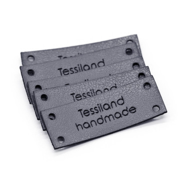 Targhette Personalizzabili Rettangolo ecopelle 5pz Grigio