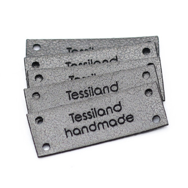 Plaques personnalisables rectangle 5 pcs Éco-cuir Blanc Titanium