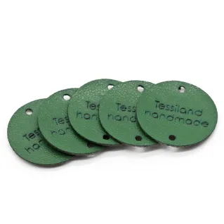 Étiquettes Personnalisables Cercle en Similicuir 5pcs Vert