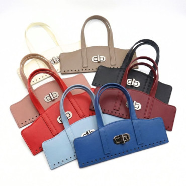 Set borsa Vintage in ecopelle con girello e manici su patella