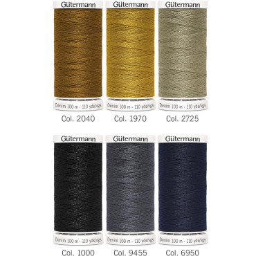 Set di filati cucirini Denim Gutermann 6 Bobine