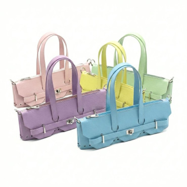 Set Kelly ecopelle per borse a uncinetto con zip e girello