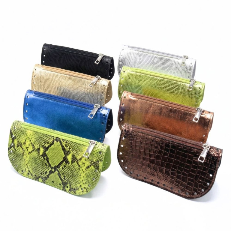 Set Tacos in ecopelle con zip per pochette e astucci handmade