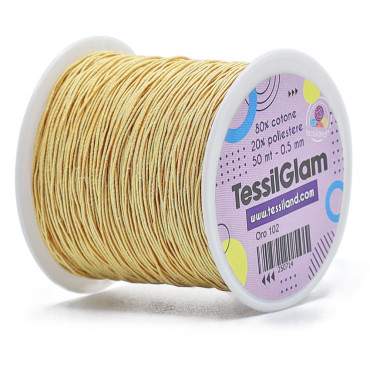 TessilGlam yarn for crochet jewelry Oro 102