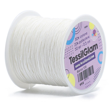 TessilGlam yarn for crochet jewelry Bianco 109