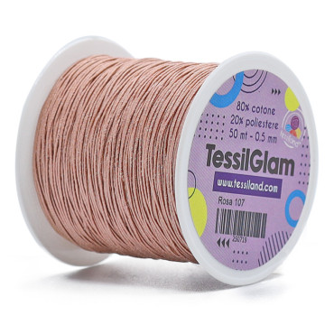 TessilGlam yarn for crochet jewelry Rosa 107