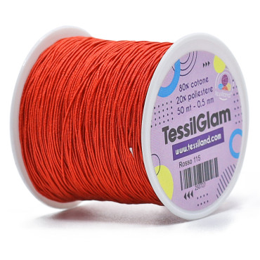 TessilGlam yarn for crochet jewelry Rosso 115