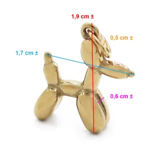 Pendentif Chien Balloon Dog Or ironie pop | Tessiland