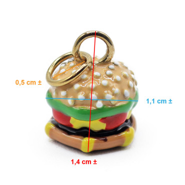 Ciondolo Hamburger Oro mini golosità trendy | Tessiland
