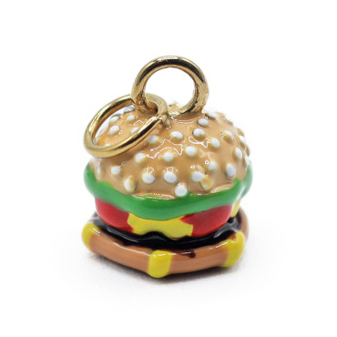Ciondolo Hamburger Oro mini golosità trendy | Tessiland