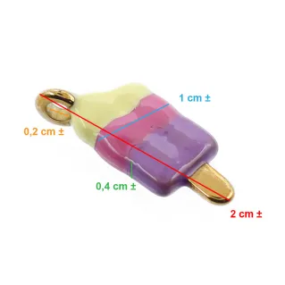 Colgante Helado Oro dulzura pastel kawaii | Tessiland