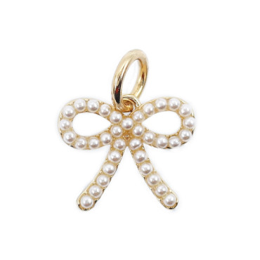 Ciondolo Fiocco Perle Oro eleganza bon ton | Tessiland