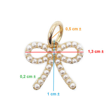 Ciondolo Fiocco Perle Oro eleganza bon ton | Tessiland