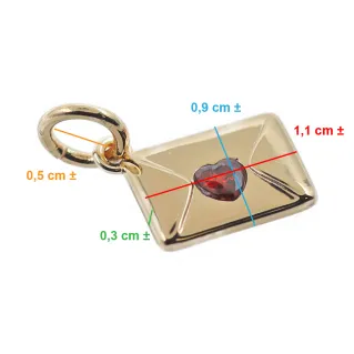 Pendentif Lettre Or mini enveloppe romantique | Tessiland