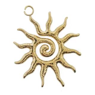 Ciondolo Solare Oro sole boho martellato | Tessiland