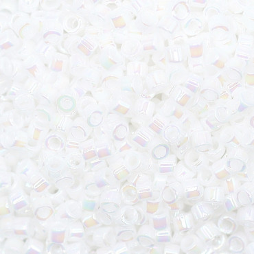 Miyuki Delica 11 0 perline giapponesi cilindriche per bijoux Bianco AB DB-202