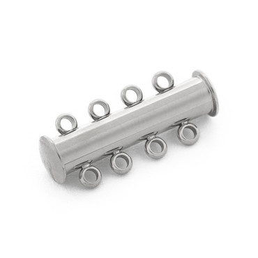 Chiusura magnetica multifilo in acciaio inox per collane e bracciali Argento