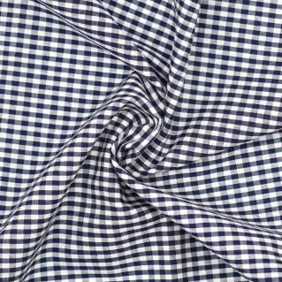 Tissu à carreaux vichy pour doublures et couture créative Blu navy