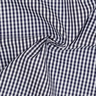 Tissu à carreaux vichy pour doublures et couture créative Blu notte