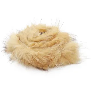 Fourrure de renard a poil long pour bordures de sacs et vetements Beige