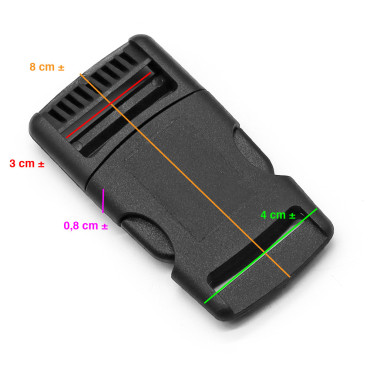 Fibbia a scatto in nylon per zaini marsupi e cinture Nero