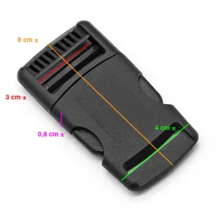 Plastic Snap Buckle in Nylon for Backpacks  Pouches and Belts Black