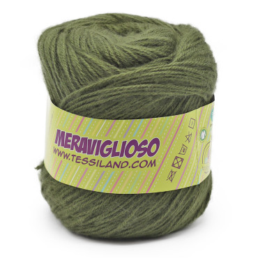 Meraviglioso microfibra de acrílico cardado ovillo 100g Militare